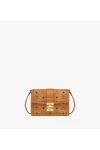 MCM Tracy Shoulder Bag Small in Visetos Cognac Women