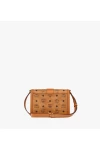 MCM Tracy Shoulder Bag Small in Visetos Cognac Women