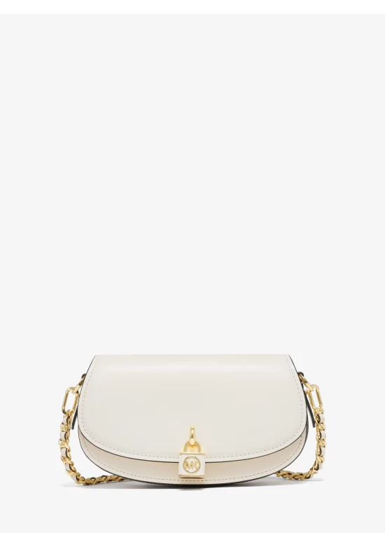 Michael Kors Mila Small Leather Shoulder Bag Optic White Women