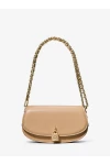 Michael Kors Mila Small Leather Shoulder Bag Camel Women