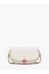 Michael Kors Mila Small Leather Shoulder Bag White Crimson Women