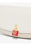 Michael Kors Mila Small Leather Shoulder Bag White Crimson Women