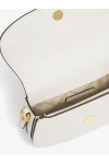 Michael Kors Mila Small Leather Shoulder Bag White Crimson Women