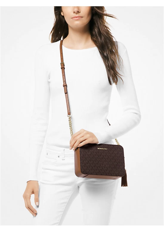 Ginny medium logo crossbody bag online white