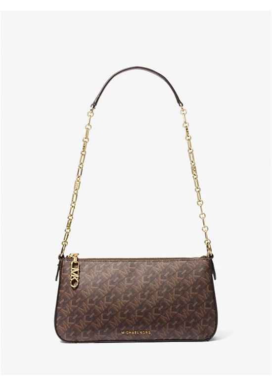 Michael Kors Empire Medium Chain Link Pochette Brown Luggage Women