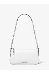 Michael Kors Empire Medium Leather Chain Link Pochette Optic White Women