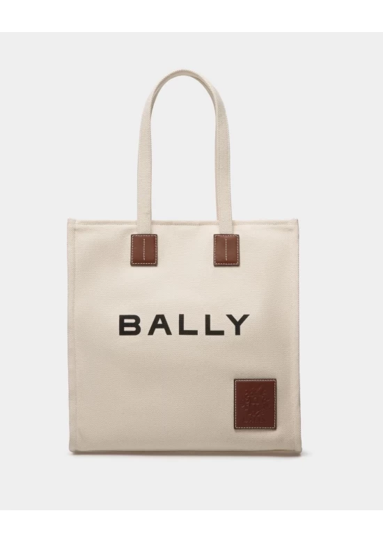 Bally Akelei 15 Tote Bag in Canvas Beige Women