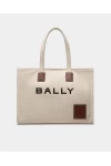 Bally Akelei Tote Bag in Canvas Beige Women