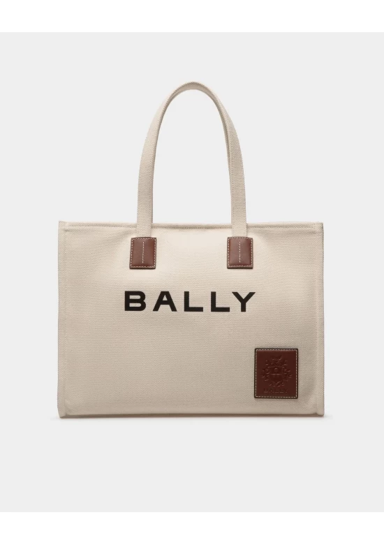 Bally Akelei Tote Bag in Canvas Beige Women