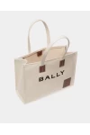 Bally Akelei Tote Bag in Canvas Beige Women