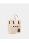 Bally Akelei Mini Tote Bag in Canvas Beige Women