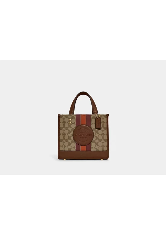 Coach Dempsey Tote 22 in Signature Jacquard with Stripe and Coach Patch Women