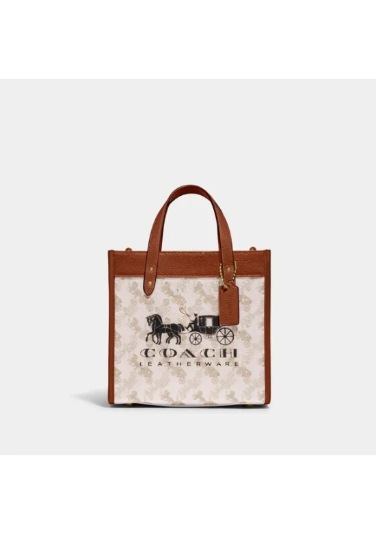 Coach Field Tote 22 with Horse and Carriage Print and Carriage Badge Women