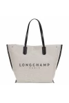 Longchamp Roseau L Tote Bag Ecru Canvas Women