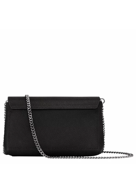 Longchamp Roseau Clutch Black Leather Women