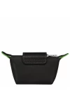 Longchamp Le Pliage Green Coin Purse Black Recycled Canvas Women