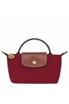 Longchamp Le Pliage Original Canvas Pouch with Handle Red Women