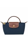 Longchamp Le Pliage Original Canvas Pouch with Handle Blue Women