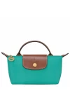 Longchamp Le Pliage Original Canvas Pouch with Handle Turquoise Women