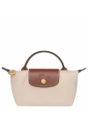 Longchamp Le Pliage Original Canvas Pouch with Handle Beige Women