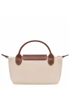 Longchamp Le Pliage Original Canvas Pouch with Handle Beige Women