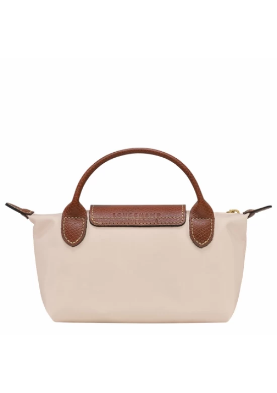 Longchamp Le Pliage Original Canvas Pouch with Handle Beige Women