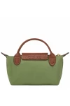 Longchamp Le Pliage Original Canvas Pouch with Handle Green Women