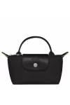 Longchamp Le Pliage Green Pouch with Handle Black Women