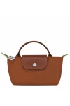 Longchamp Le Pliage Green Pouch with Handle Brown Women