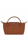 Longchamp Le Pliage Green Pouch with Handle Brown Women