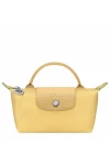 Longchamp Le Pliage Green Pouch with Handle Yellow Women