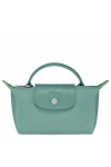 Longchamp Le Pliage Green Pouch with Handle Lagoon Women