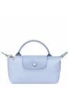 Longchamp Le Pliage Green Pouch with Handle Blue Women