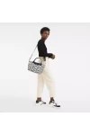 Longchamp Le Pliage Lgp L Handbag Black White Women