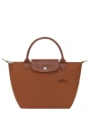 Longchamp Le Pliage Green S Handbag Recycled Canvas Cognac Women