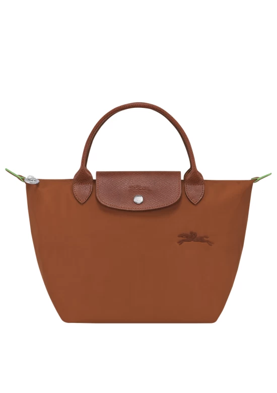 Longchamp Le Pliage Green S Handbag Recycled Canvas Cognac Women