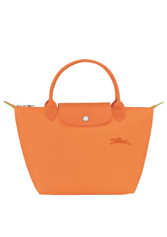 Longchamp Le Pliage Green S Handbag Recycled Canvas Orange Women