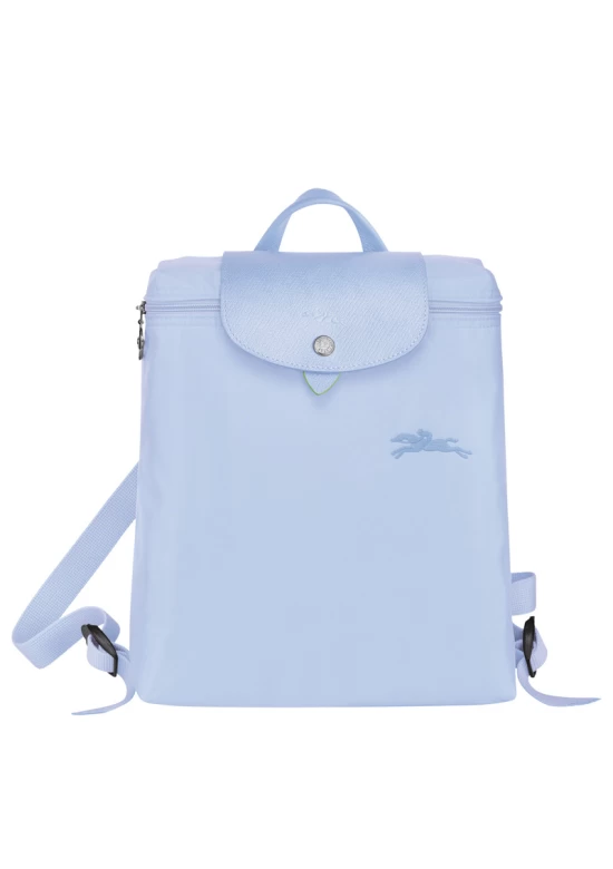 Longchamp Le Pliage Green M Backpack Recycled Canvas Sky Blue Women