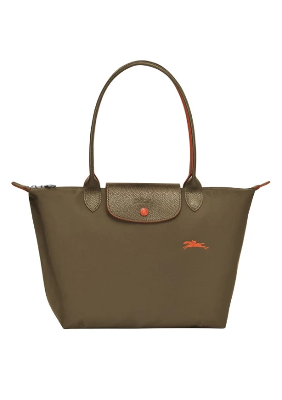 Longchamp Le Pliage Club Shoulder L Bag Khaki Women 70th Anniversary Edition