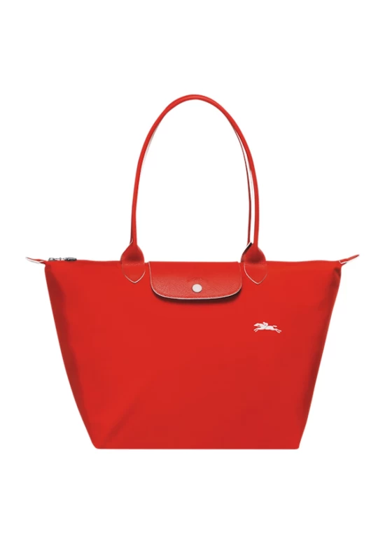 Longchamp Le Pliage Club Shoulder L Bag Vermilion Women 70th Anniversary Edition