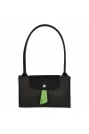 Longchamp Le Pliage Green L Tote Bag Recycled Canvas Black Women