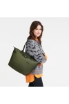 Longchamp Le Pliage Green L Tote Bag Recycled Canvas Forest Women