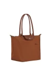 Longchamp Le Pliage Green L Tote Bag Recycled Canvas Cognac Women