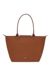 Longchamp Le Pliage Green L Tote Bag Recycled Canvas Cognac Women