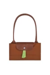 Longchamp Le Pliage Green L Tote Bag Recycled Canvas Cognac Women