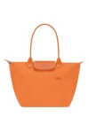 Longchamp Le Pliage Green L Tote Bag Recycled Canvas Orange Women