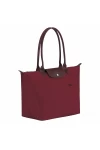 Longchamp Le Pliage Green L Tote Bag Recycled Canvas Red Women