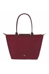 Longchamp Le Pliage Green L Tote Bag Recycled Canvas Red Women