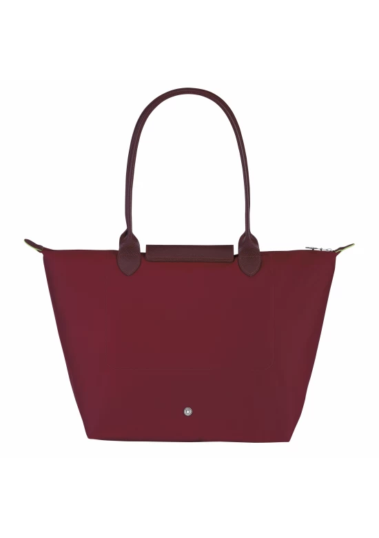 Longchamp Le Pliage Green L Tote Bag Recycled Canvas Red Women