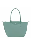 Longchamp Le Pliage Green L Tote Bag Recycled Canvas Lagoon Women